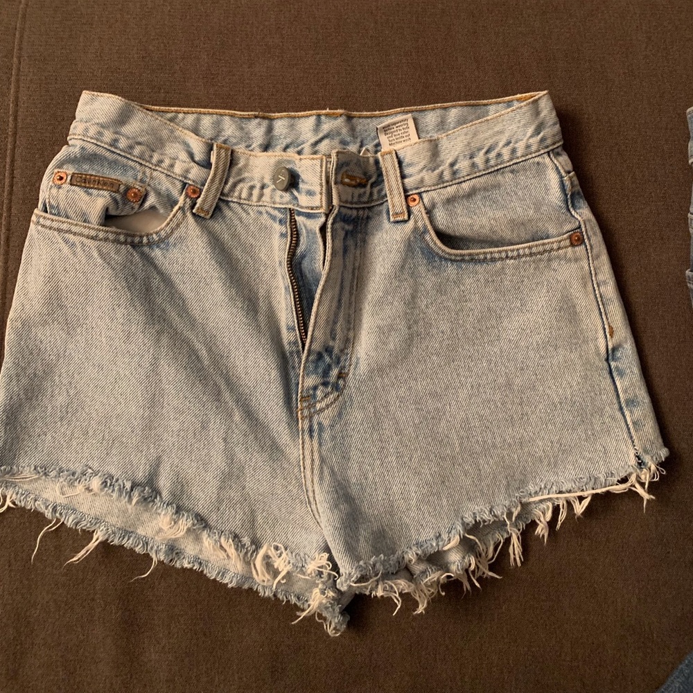 Calvin Klein high rise jean shorts